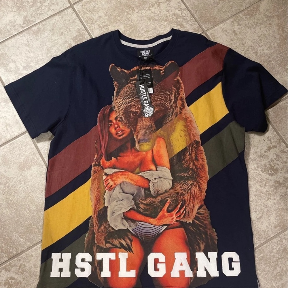 Men hustle gang shirt XL